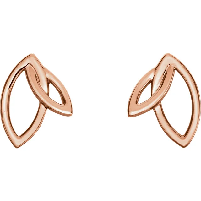 【HYERES LOR】23SS★ Erite23 SV(Y) Pave One Touch Earring S double leaf ear-studs in fourteen karat yellow, white, or